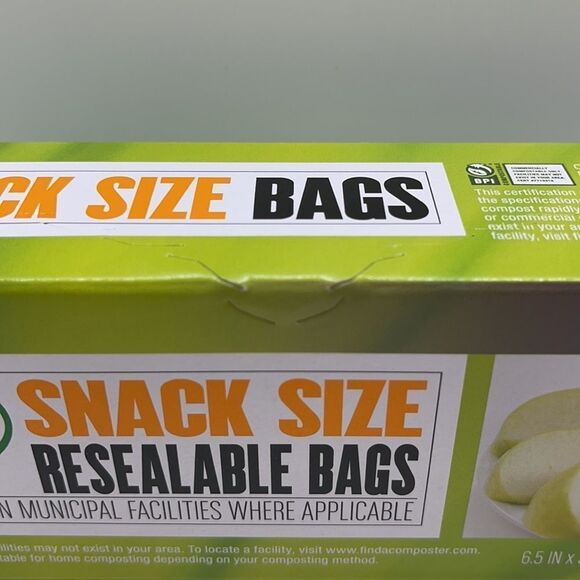 BioBag Snack Size Resealable Compostable Bags (30) - Picture 3 of 4